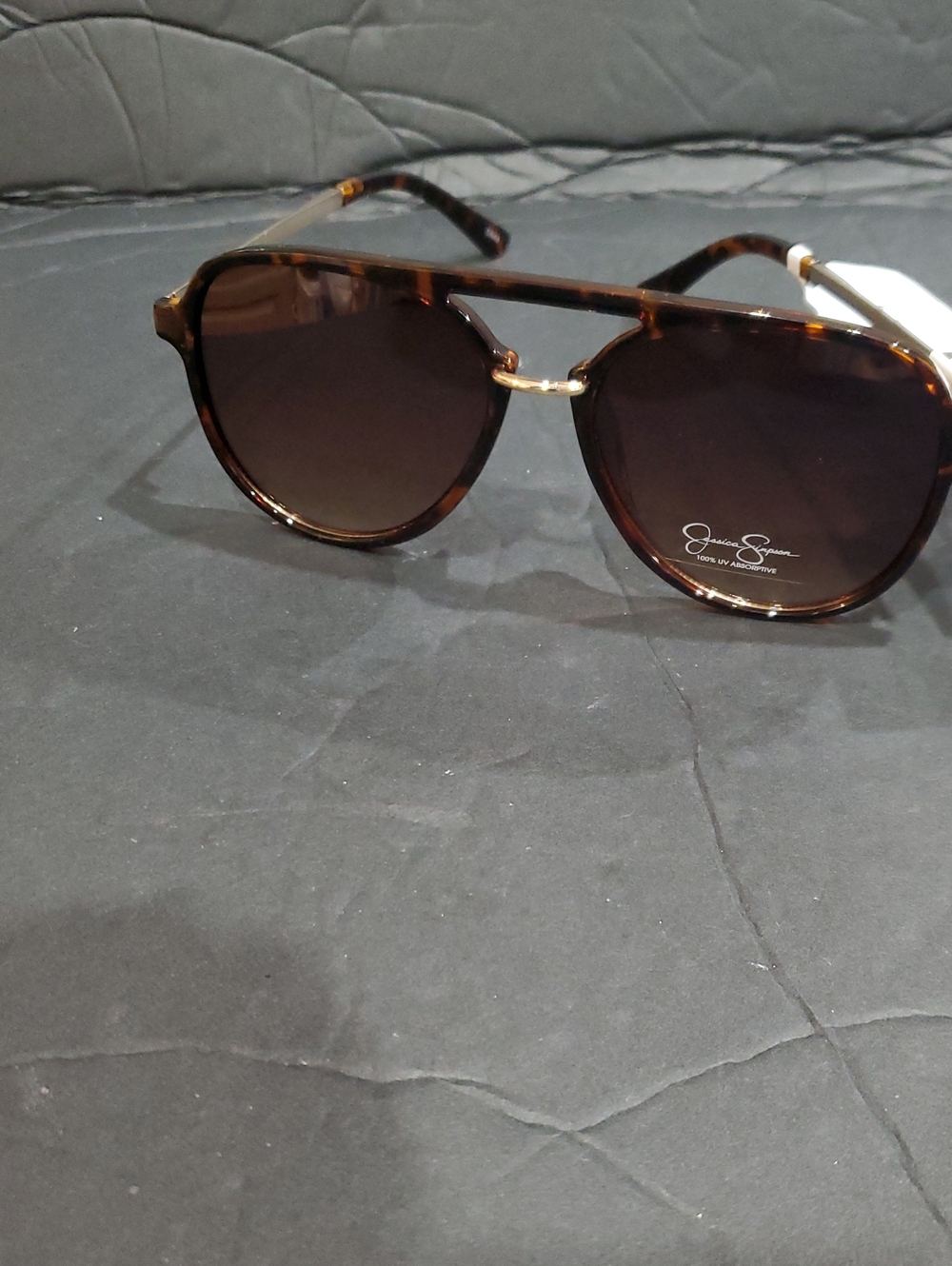 Jessica Simpson j6382 brown tortoiseshell aviator flat brow style sunglasses new - Picture 6 of 12